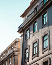 Low angle view of building against clear sky