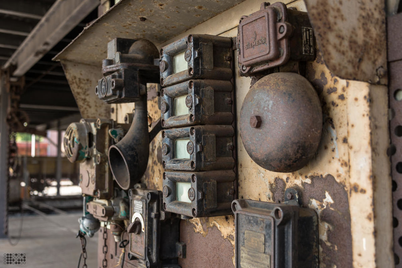 close-up, machinery, technology, machine part, wheel, old, pipe - tube, industry, old-fashioned, factory, travel destinations, man made object, focus on foreground, power supply, rural scene, journey, iron - metal, outdoors