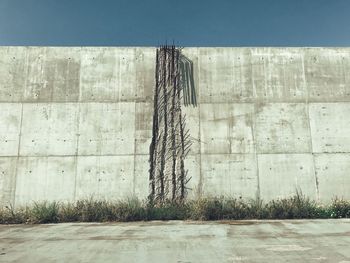 Road by wall on sunny day