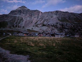 Scenic view of mountains against sky