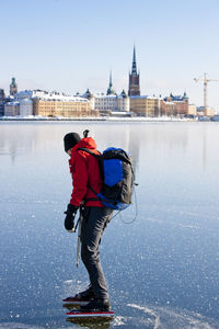 Man ice skating