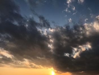 Low angle view of storm clouds in sky