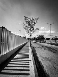 View of city street against sky