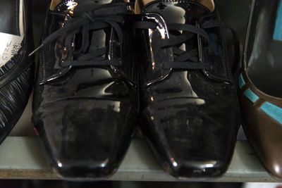 High angle view of shoes on table