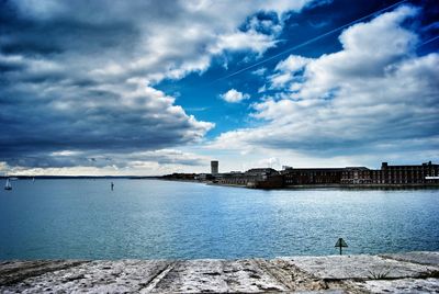 Cloudy sky above sea