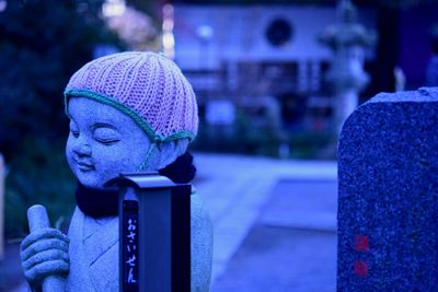 Close-up of sculpture