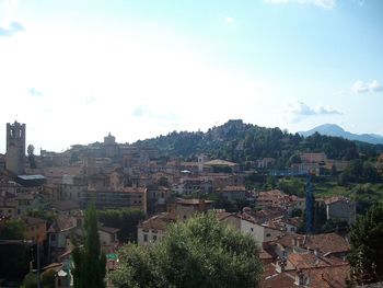 High angle shot of townscape