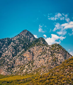 Low angle view of mountain against sky