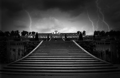 Panoramic view of storm clouds over building