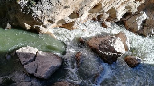 Rock formation in water