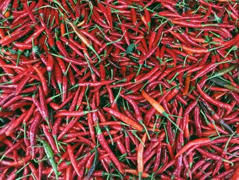 Full frame shot of red chili peppers for sale