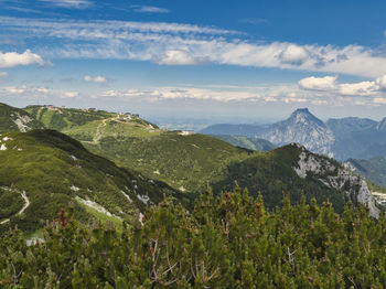 Scenic view of mountains against sky