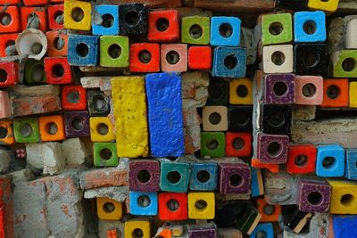 Full frame shot of colorful blocks