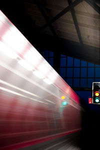 Blurred motion of train at night