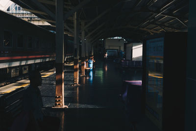 Train at railroad station platform