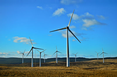 Windmill on field against sky
