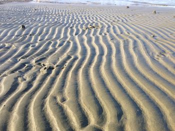 High angle view of sandy beach