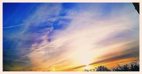 Low angle view of sky during sunset