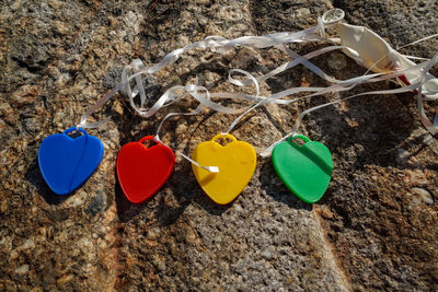 Close-up of heart shape on rock