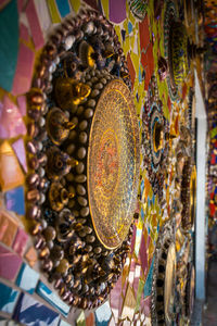 Close-up of antique for sale at market stall