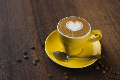 Coffee cup on table