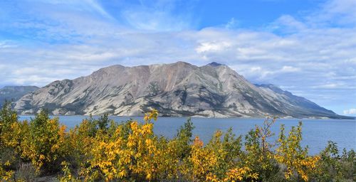 Scenic view of mountains against sky