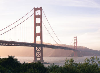 View of suspension bridge against sky