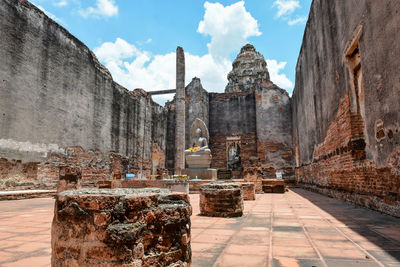 Panoramic view of old temple against sky