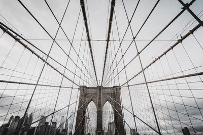 Low angle view of suspension bridge