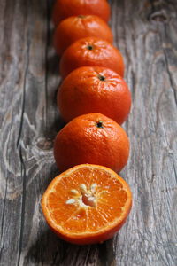 Close-up of orange on table