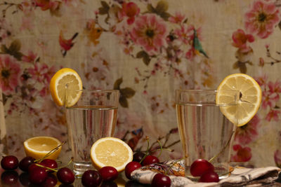 Close-up of fruits on table