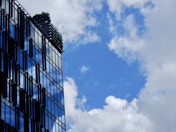 Low angle view of modern building against sky