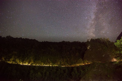 Star field against star field at night