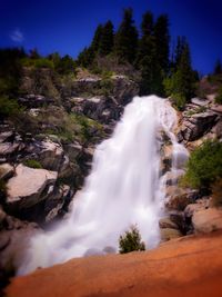 Scenic view of waterfall