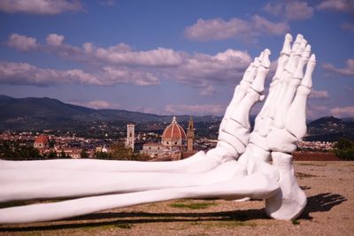 Panoramic view of city buildings against sky