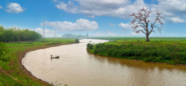 Scenic view of river against sky