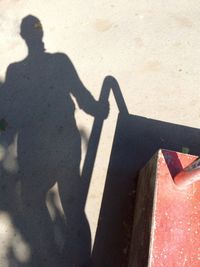 High angle view of shadow on ground