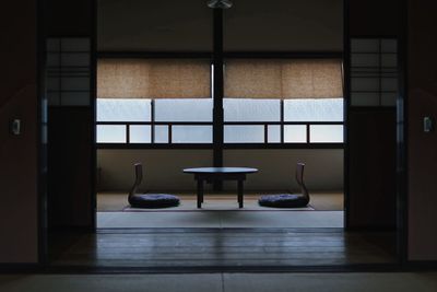 Empty chairs and table at home