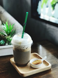 Close-up of coffee on table