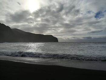 View of sea against cloudy sky