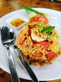 Close-up of food in plate