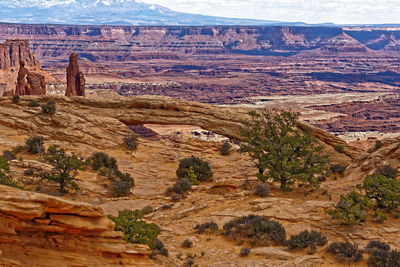 Scenic view of landscape against cloudy sky