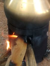 Close-up of burning candles