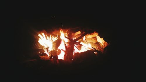 View of fire in the dark