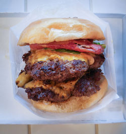 Close-up of burger