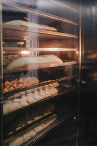 Food in rack at store for sale