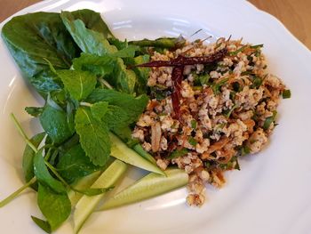 Close-up of vegetables in plate