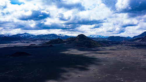 Scenic view of dramatic landscape against sky