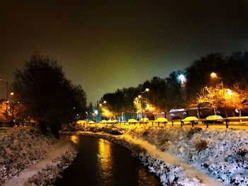 Illuminated city at night