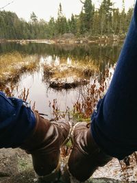 Low section of woman in water